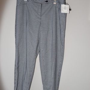 Anne Klein Work Pant 14 Black Blue Plaid Style Womens